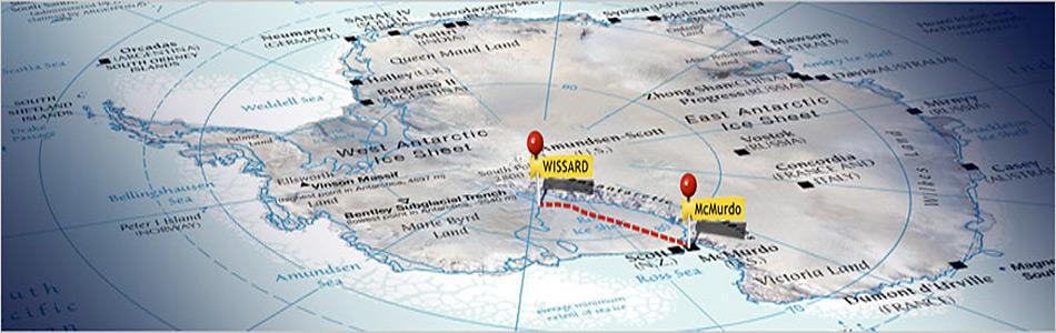 Das Wissard Bohrstelle liegt ca. 800 Kilometer von McMurdo entfernt in der Westantarktis.