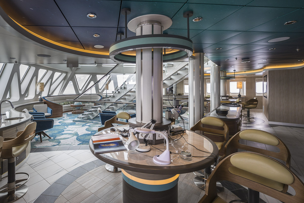 Erleben Sie die Polarregionen an Bord der Sylvia Earle und die Bibliothek & Observation Lounge