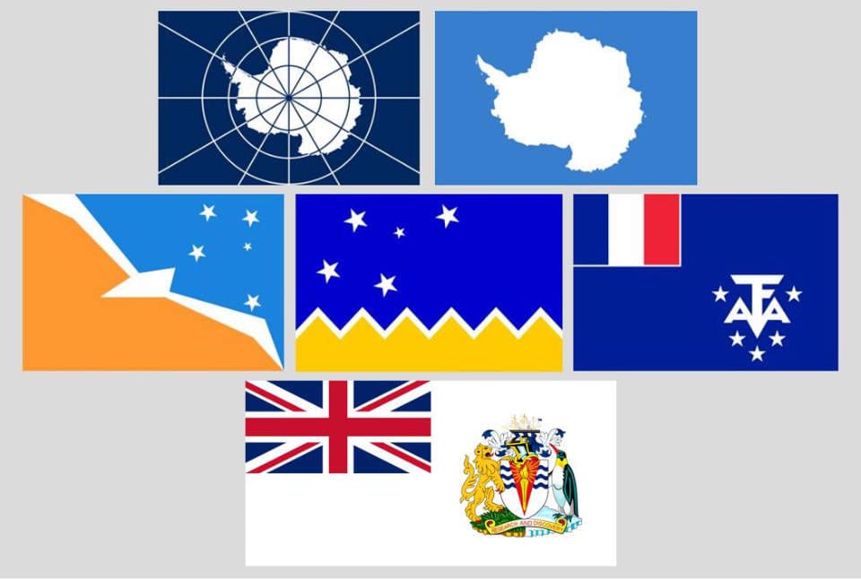Welches ist die Flagge der Antarktis? Die Antwort hängt meist noch davon ab, wen man fragt. Bisherige Antwortmöglichkeiten umfassen unter anderem das Logo des Antarktis-Vertrages, das Graham Bartram Emoji, die Flagge der Region Tierra del Fuego und Argentinischen Antarktis, diejenige der Magallanes Region und Chilenischen Antarktis, der Französischen Süd- und Antarktisgebiete, des Britischen Antarktis-Territoriums. 
