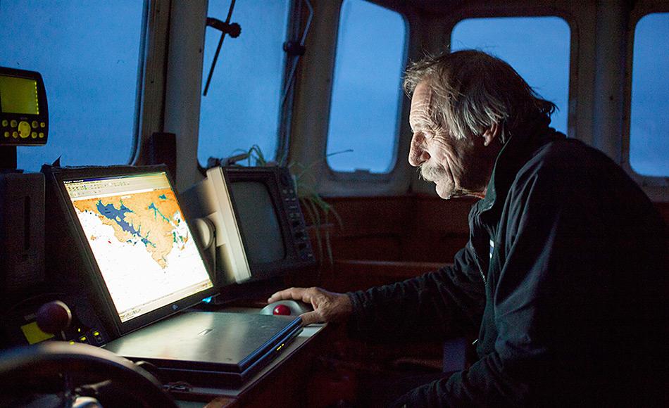 JÃ©rÃ´me Poncet ist seit Ende der 60er Jahre fÃ¼r und in den Polargebieten unterwegs und hat ein substantielles Wissen Ã¼ber Arktis und Antarktis. Er lebt zurzeit auf den Falklands. Foto: Florence Joubert