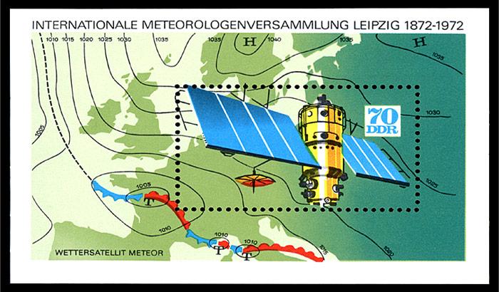 In der ehemaligen DDR wurde zum Start des ersten Wettersatelliten eine Sondermarke herausgegeben.