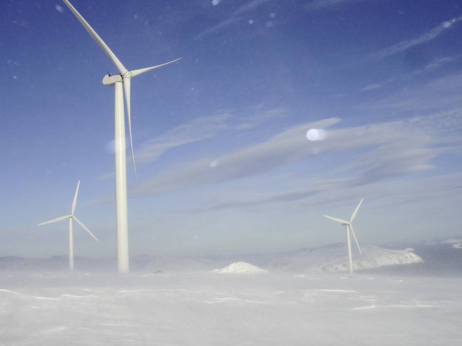 Der nördlichste Windpark der Welt steht in Havøygavlen, rund 50 Kilometer südlich des Nordkaps in Norwegen. Geht es nach den Plänen von Zhenya Liu, würde man noch etwas nördlicher gehen und ein Netzwerk von Windparks rund um die ganze Arktis errichten. Bild: Seebawind