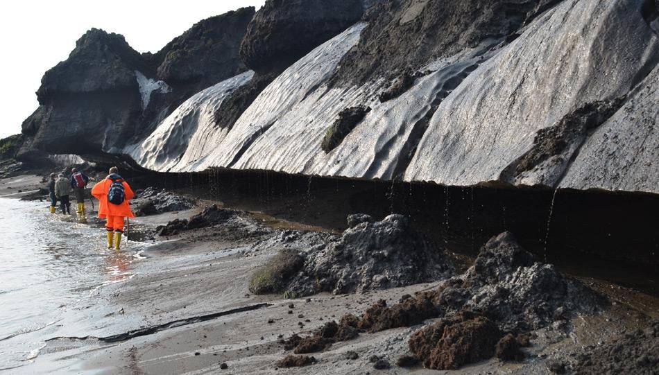 Tauender Permafrost in Ostsibirien